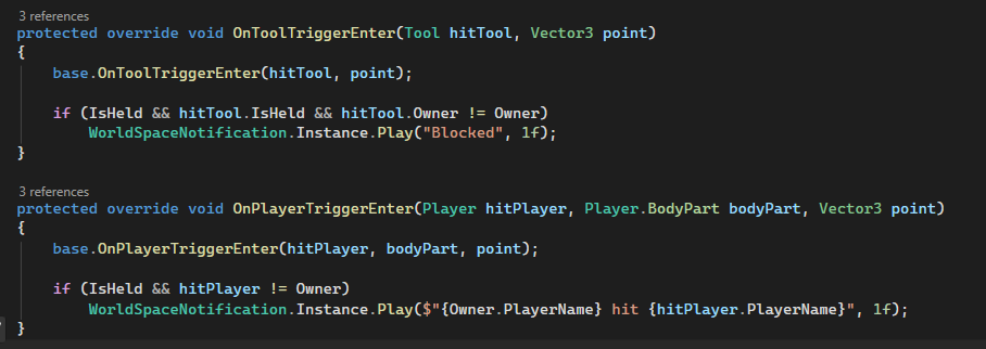 The code that controls the boxing gloves seen in Punch Up. Has functionality for blocking and hit detection